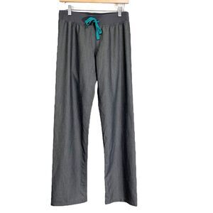 Figs Straight Leg Scrub Pants Grey Teal Drawstring Medical Nursing XS